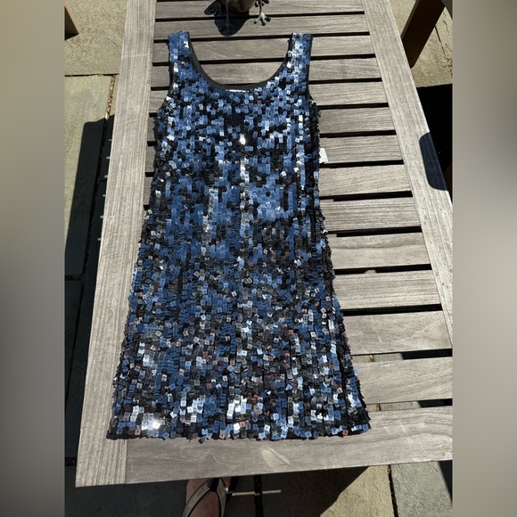 Blue and Black Sequin Dress - Picture 1 of 7